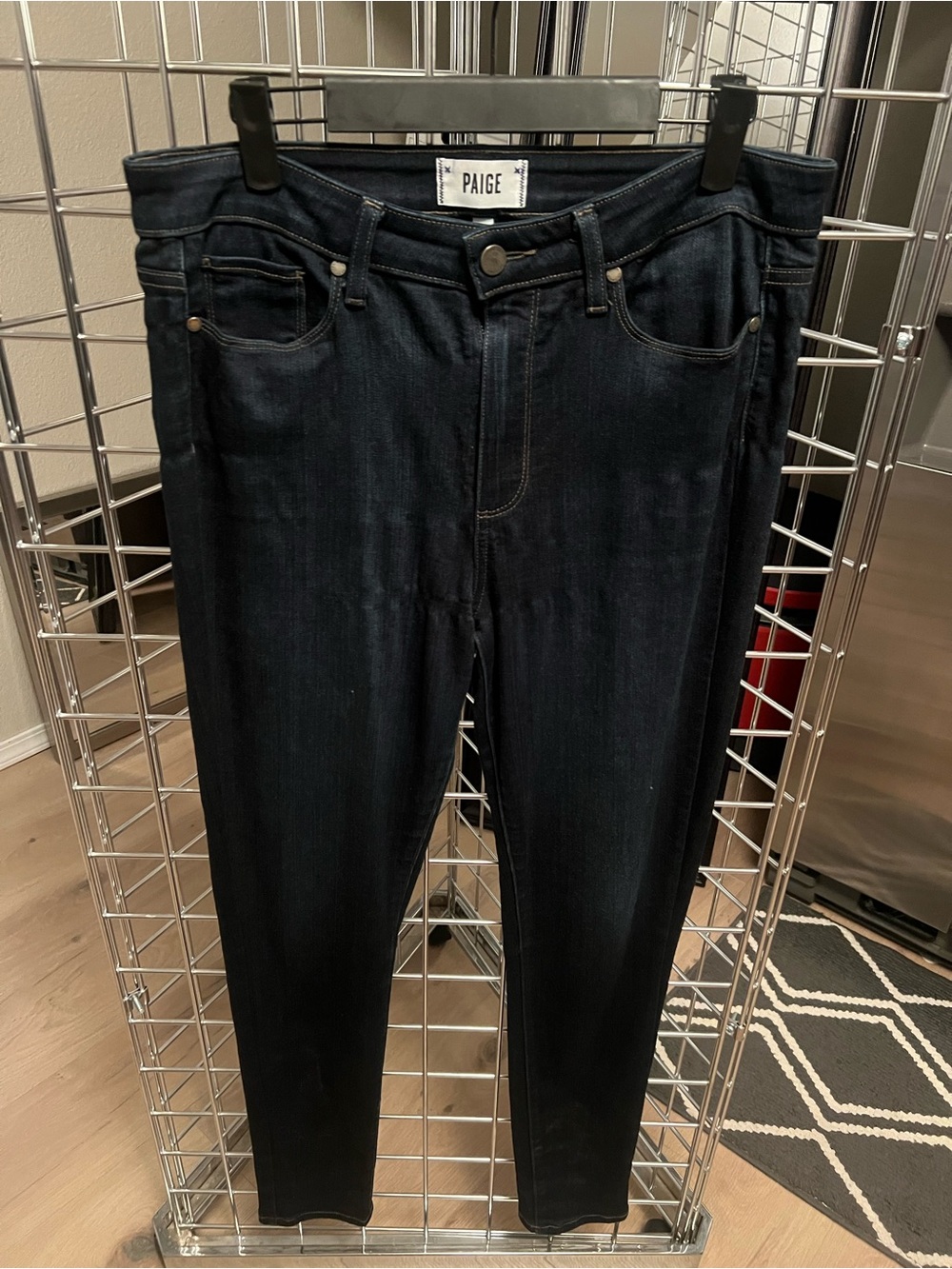 PAIGE Women's Dark Blue Skinny Jeans